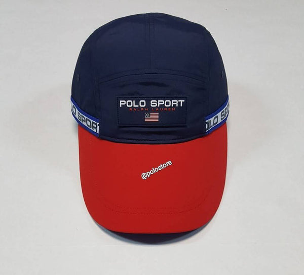 Nwt Polo Ralph Lauren Polo Sport Red/Navy 5 Panel Long Bill Hat