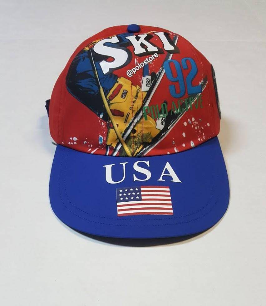 Nwt Polo Ralph Lauren Ski 92 Cookie & Uni Patch Adjustable Strap Back Hat