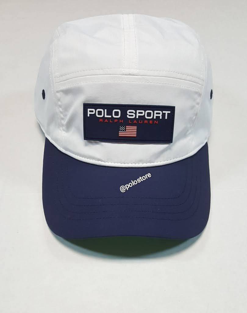 Nwt Polo Ralph Lauren White Polo Sport 5 Panel Nylon Hat
