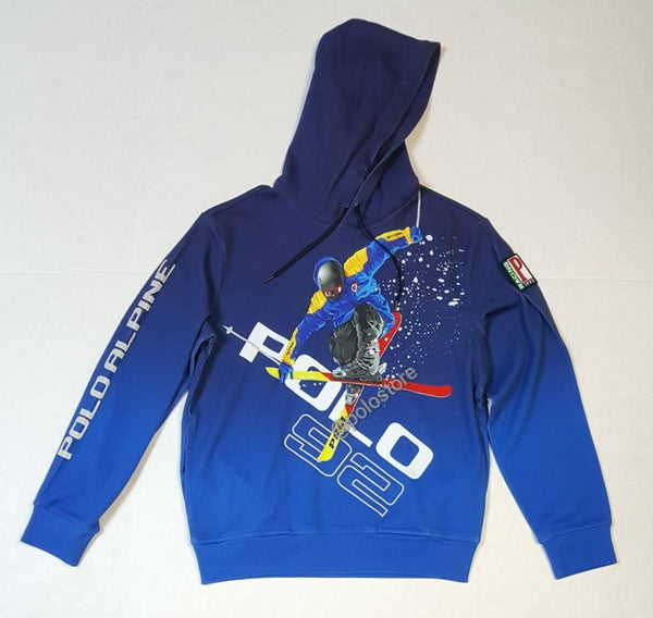 Nwt Polo Ralph Lauren Blue Ski 92 Alpine P Racing Pullover Hoody - Unique Style