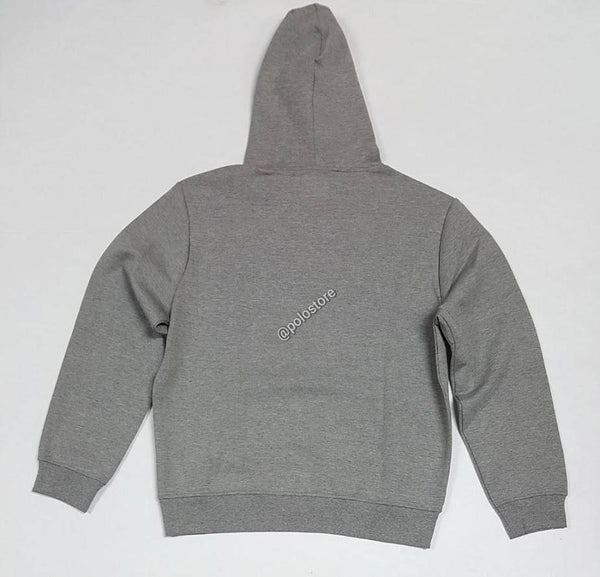 Nwt Polo Ralph Lauren Grey Double Knit Script Patch Logo Hoodie - Unique Style