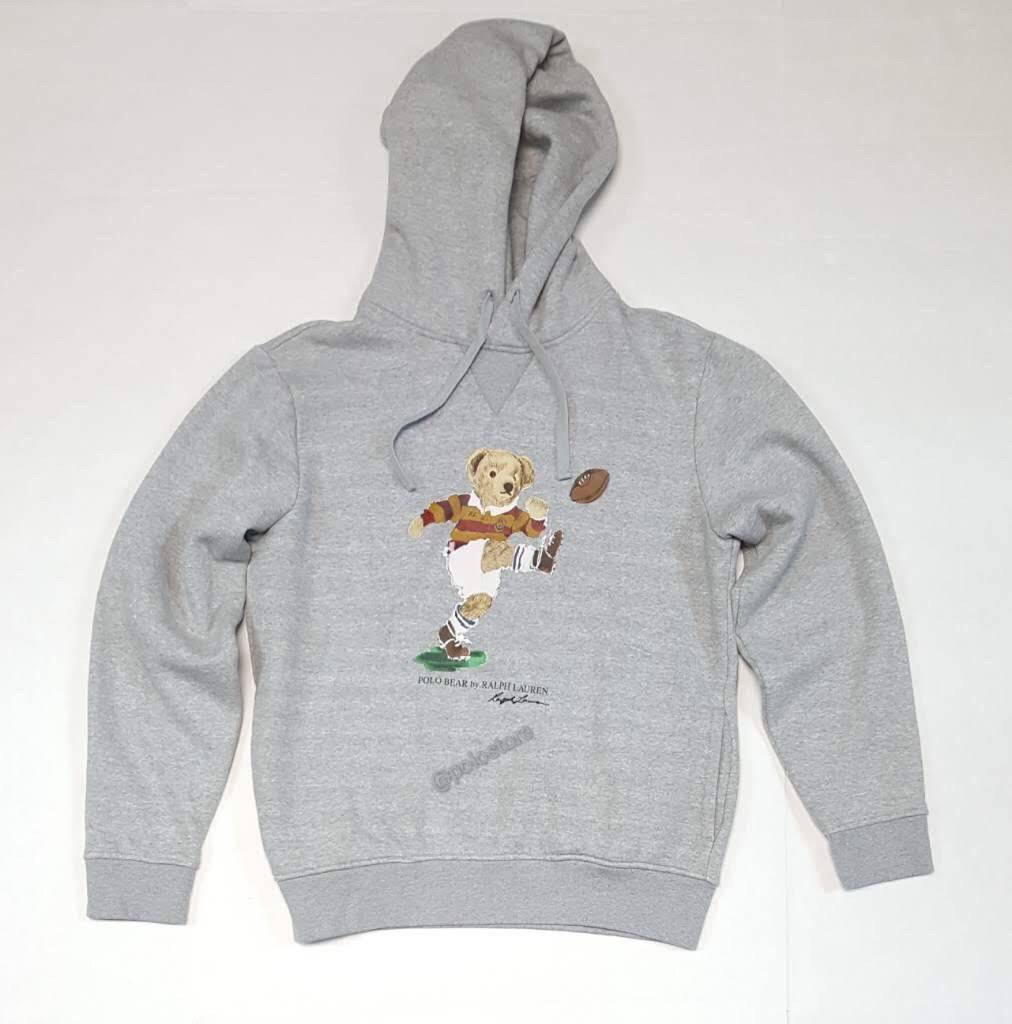 Nwt Polo Ralph Lauren Grey Kicker Bear Hoodie