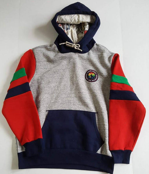Nwt Polo Ralph Lauren Grey/Navy Respect The Wilderness Pullover Hoodie - Unique Style