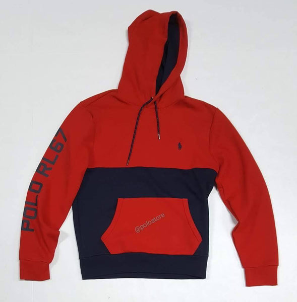 Nwt Polo Ralph Lauren Red/Navy Polo RL-67 Pullover Hoodie