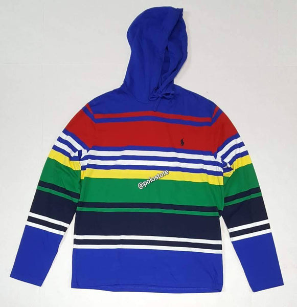 Nwt Polo Ralph Lauren Stripe Color Small Pony Hoodie Tee - Unique Style