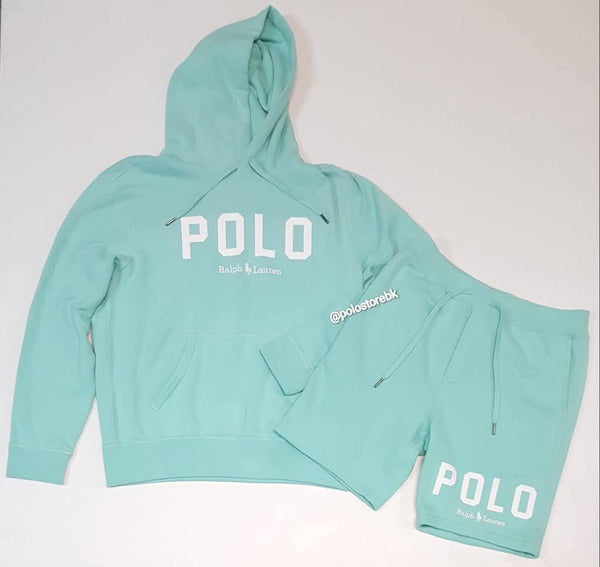 Nwt Polo Ralph Lauren Teal Spellout Logo Big Pony Fleece Hoodie - Unique Style