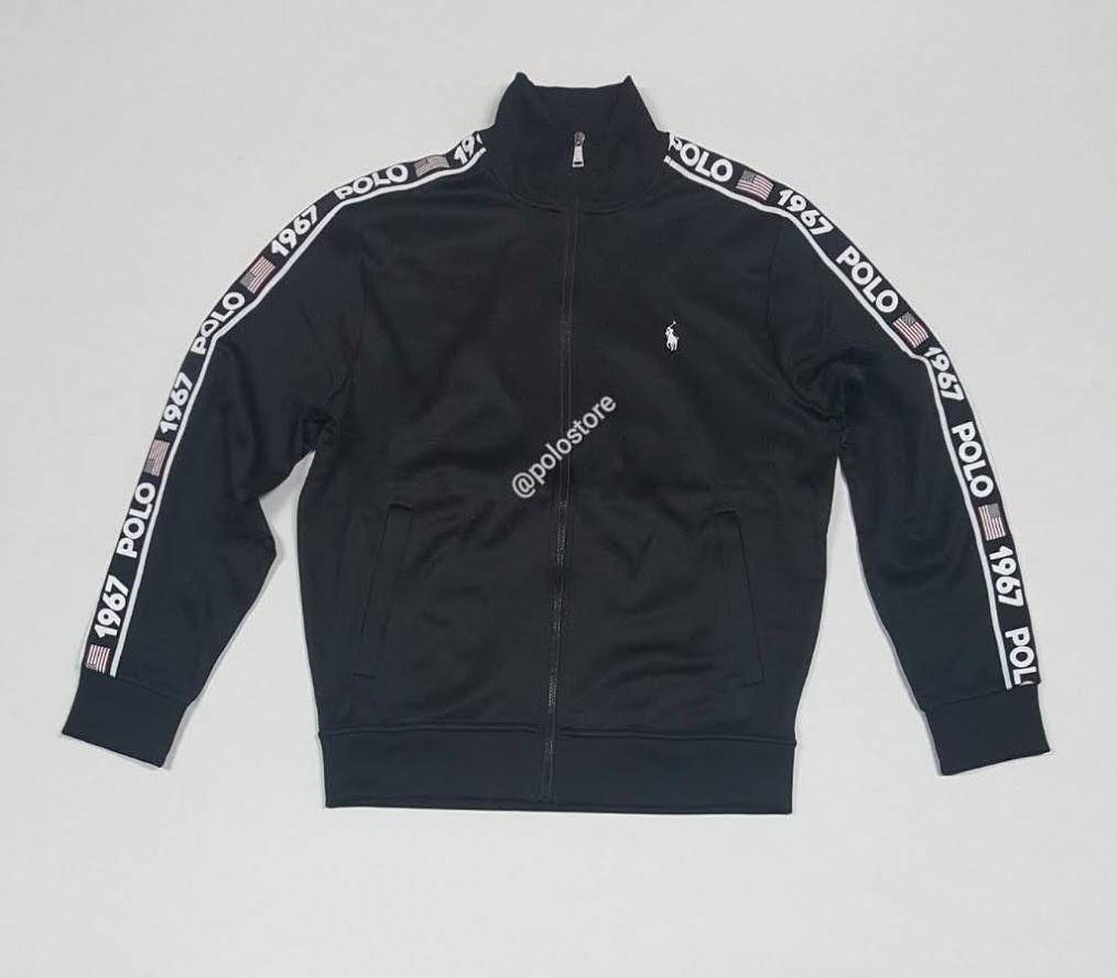 Nwt Polo Ralph Lauren Black 1967 American Flag Track Jacket