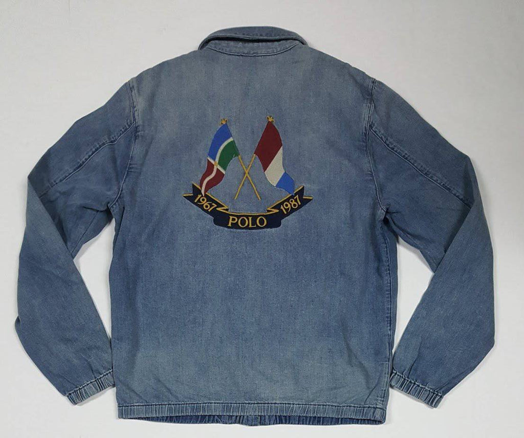Nwt Polo Ralph Lauren Cross Flag Anniversary Denim Jean Jacket