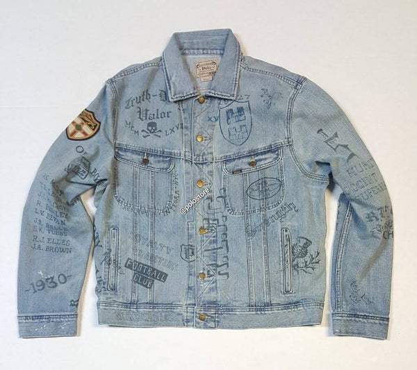 Nwt Polo Ralph Lauren Football Club Jean Jacket - Unique Style