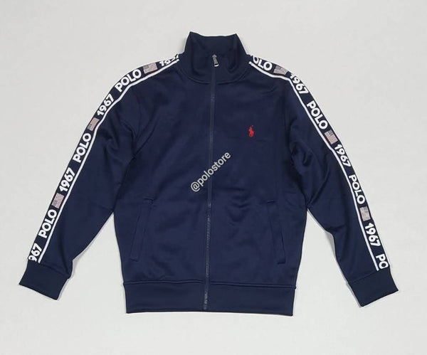 Nwt Polo Ralph Lauren Navy Blue 1967 American Flag Track Jacket - Unique Style