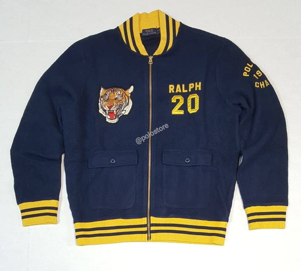 Nwt Polo Ralph Lauren Navy R.L. Naval Tigers 1967 Champs Fleece Patch/Embroidered Jacket - Unique Style
