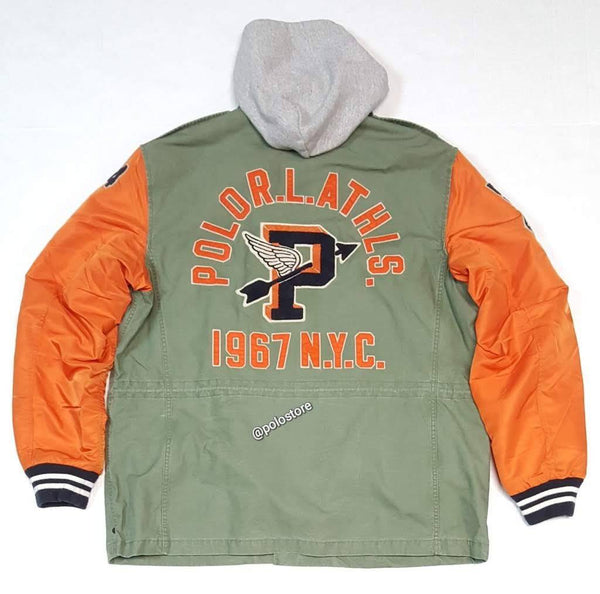 Nwt Polo Ralph Lauren Olive/Orange Hybrid Field Jacket - Unique Style