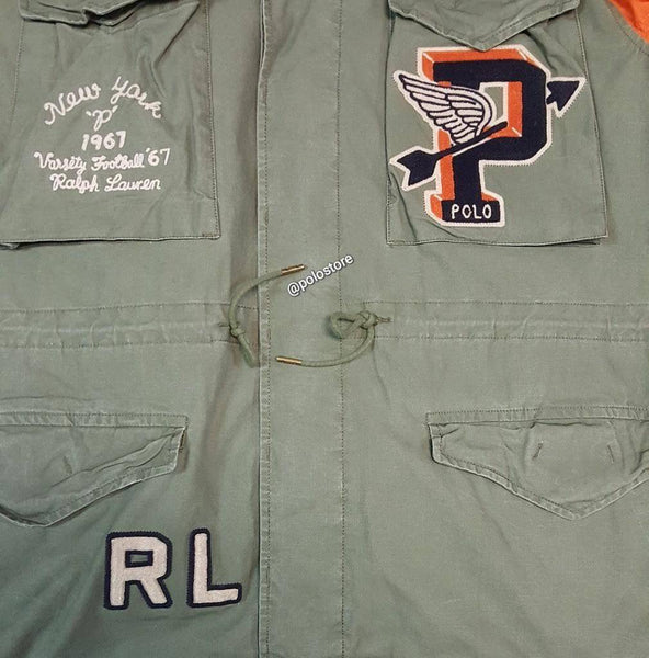Nwt Polo Ralph Lauren Olive/Orange Hybrid Field Jacket - Unique Style