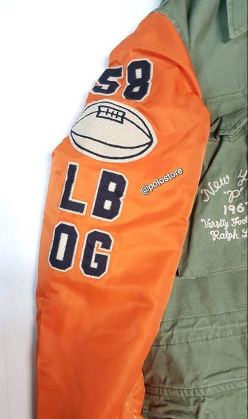Nwt Polo Ralph Lauren Olive/Orange Hybrid Field Jacket - Unique Style