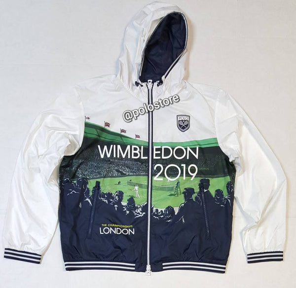 Nwt Polo Ralph Lauren Wimbledon White 2019 Poster Print Zip Up Windbreaker Jacket - Unique Style