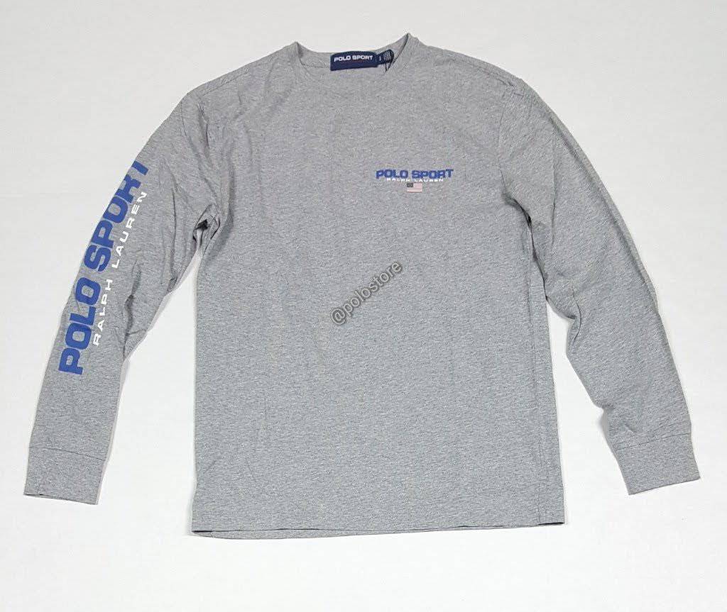 Nwt Polo Ralph Lauren Grey Polo Sport Spellout Long Sleeve Tee
