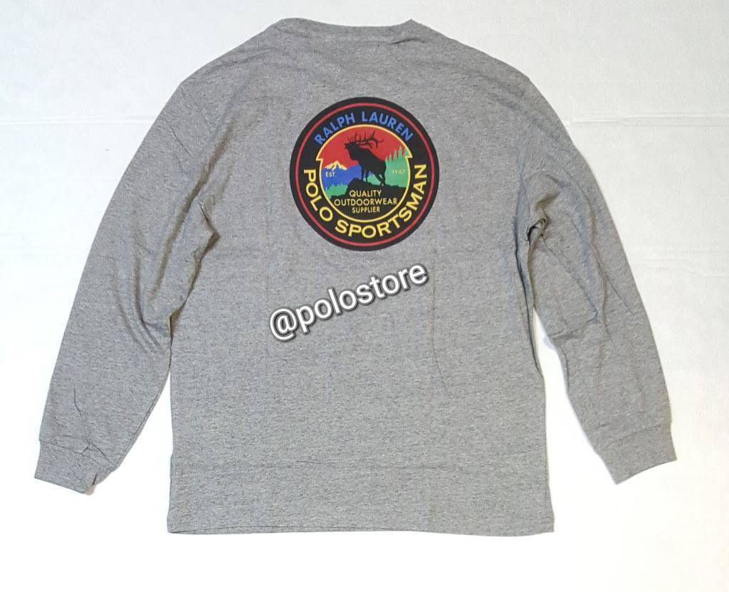 Nwt Polo Ralph Lauren Grey Sportsman Polo Terrain Classic Fit Long Sleeve Tee