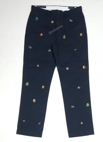 Nwt Polo Ralph Lauren Navy Classic Fit Embroidered Chino Pants