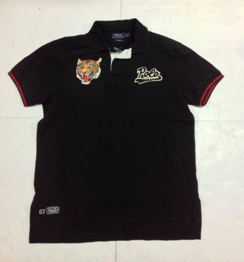 NWT POLO RALPH LAUREN BLACK POLO TIGER 2014 CUSTOM FIT SHORT SLEEVE POLO - Unique Style