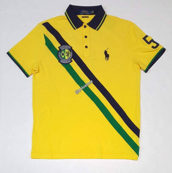 Nwt Polo Ralph Lauren Brasil Big Pony #5 Custom Slim Fit Polo - Unique Style