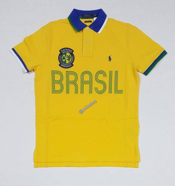 POLO by Ralph Laurent Big Pony Vintage BRAZIL Yellow Polo T-shirt