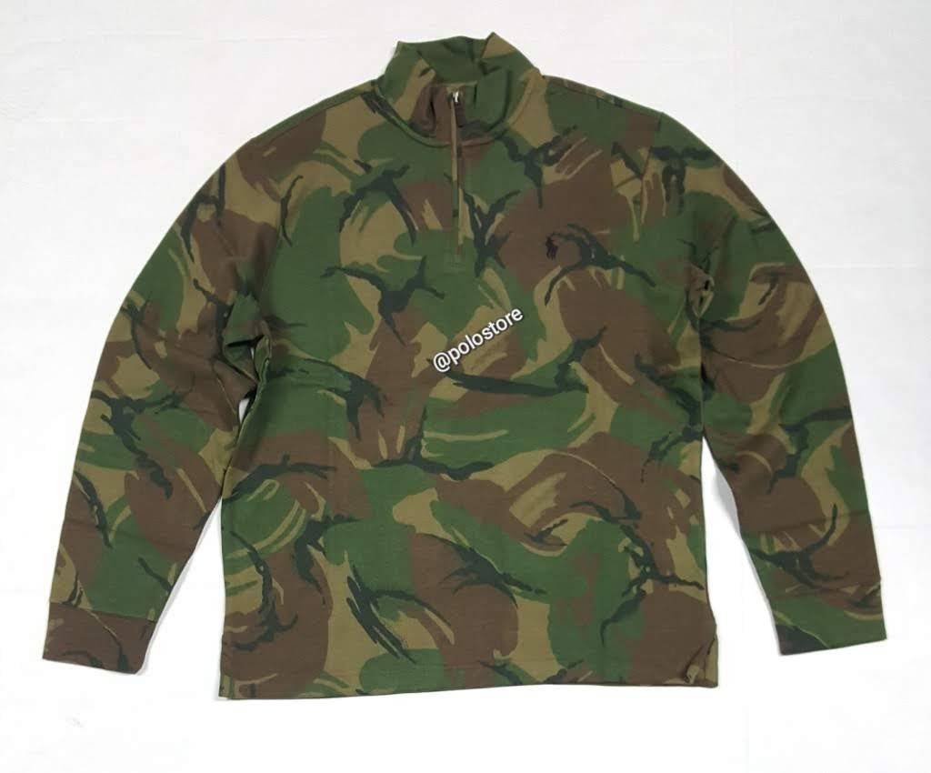 Nwt Polo Ralph Lauren Camo Half Zip Small Pony Sweatshirt