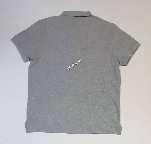 Nwt Polo Ralph Lauren Grey Polo Patch Spellout Custom Slim Fit Polo - Unique Style