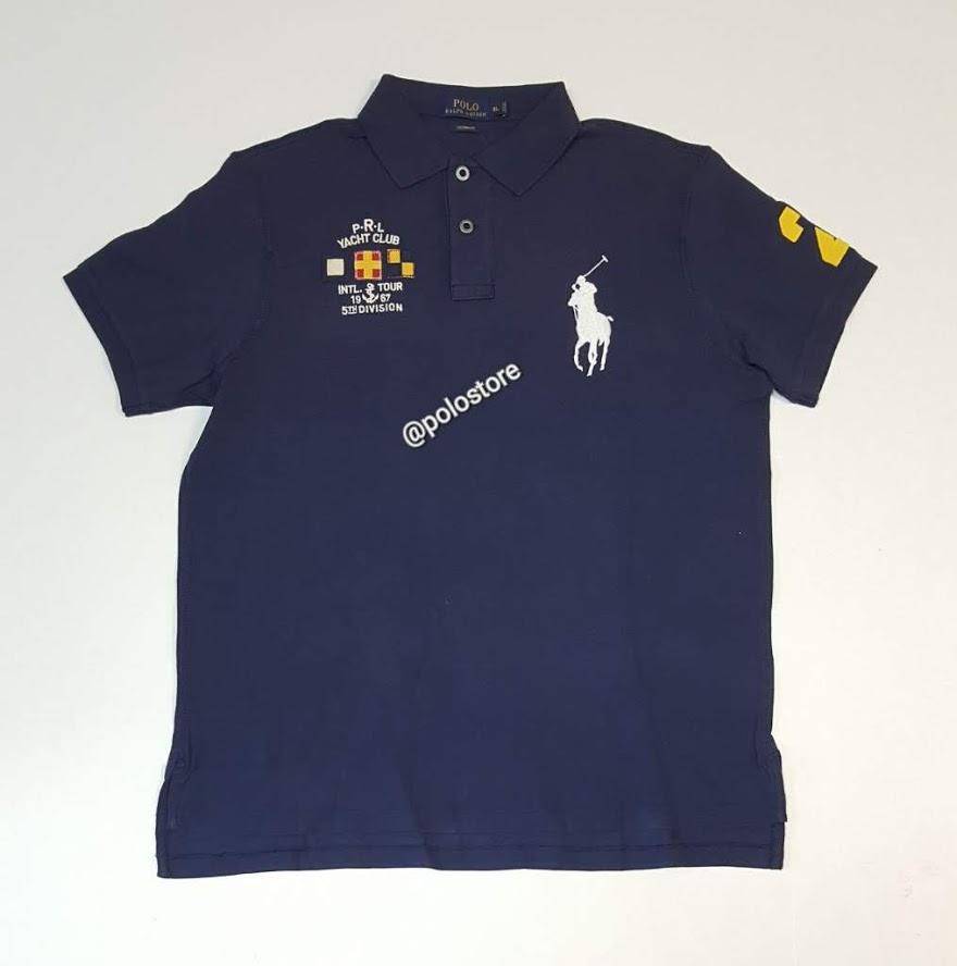 Nwt Polo Ralph Lauren Navy Big Pony PRL Yacht Custom Slim Fit Polo