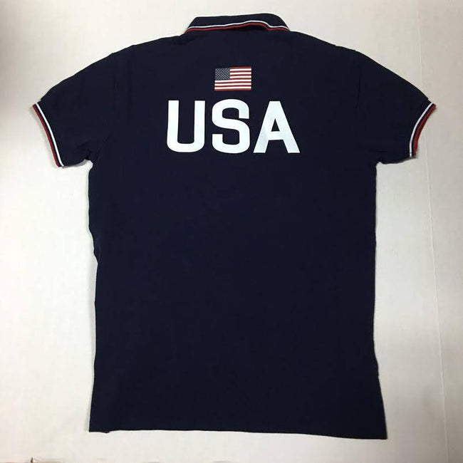 NWT POLO RALPH LAUREN NAVY BLUE USA OLYMPICS 2016 CUSTOM FIT SHORT SLEEVE POLO - Unique Style
