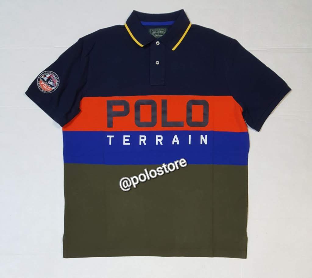 Nwt Polo Ralph Lauren Navy/Orange Terrain Classic Fit Polo