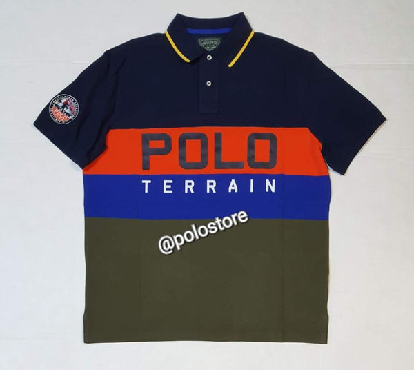 Nwt Polo Ralph Lauren Navy/Orange Terrain Classic Fit Polo - Unique Style