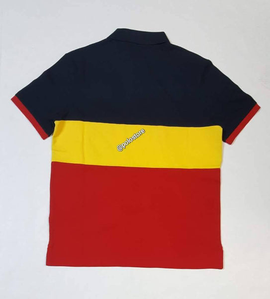 Nwt Polo Ralph Lauren Navy/Yellow/Red Big Pony Classic Fit Polo - Unique Style