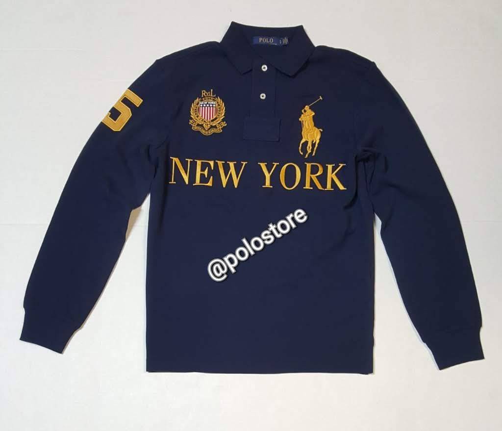 Nwt Polo Ralph Lauren New York Custom Fit Long Sleeve Polo