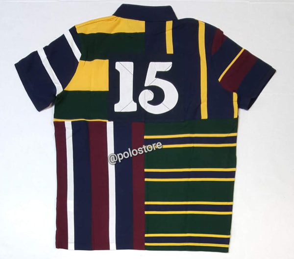 Nwt Polo Ralph Lauren PatchWork Graphic Mesh Polo - Unique Style