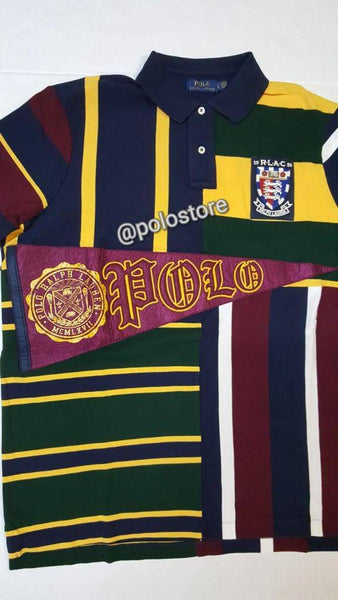 Nwt Polo Ralph Lauren PatchWork Graphic Mesh Polo - Unique Style