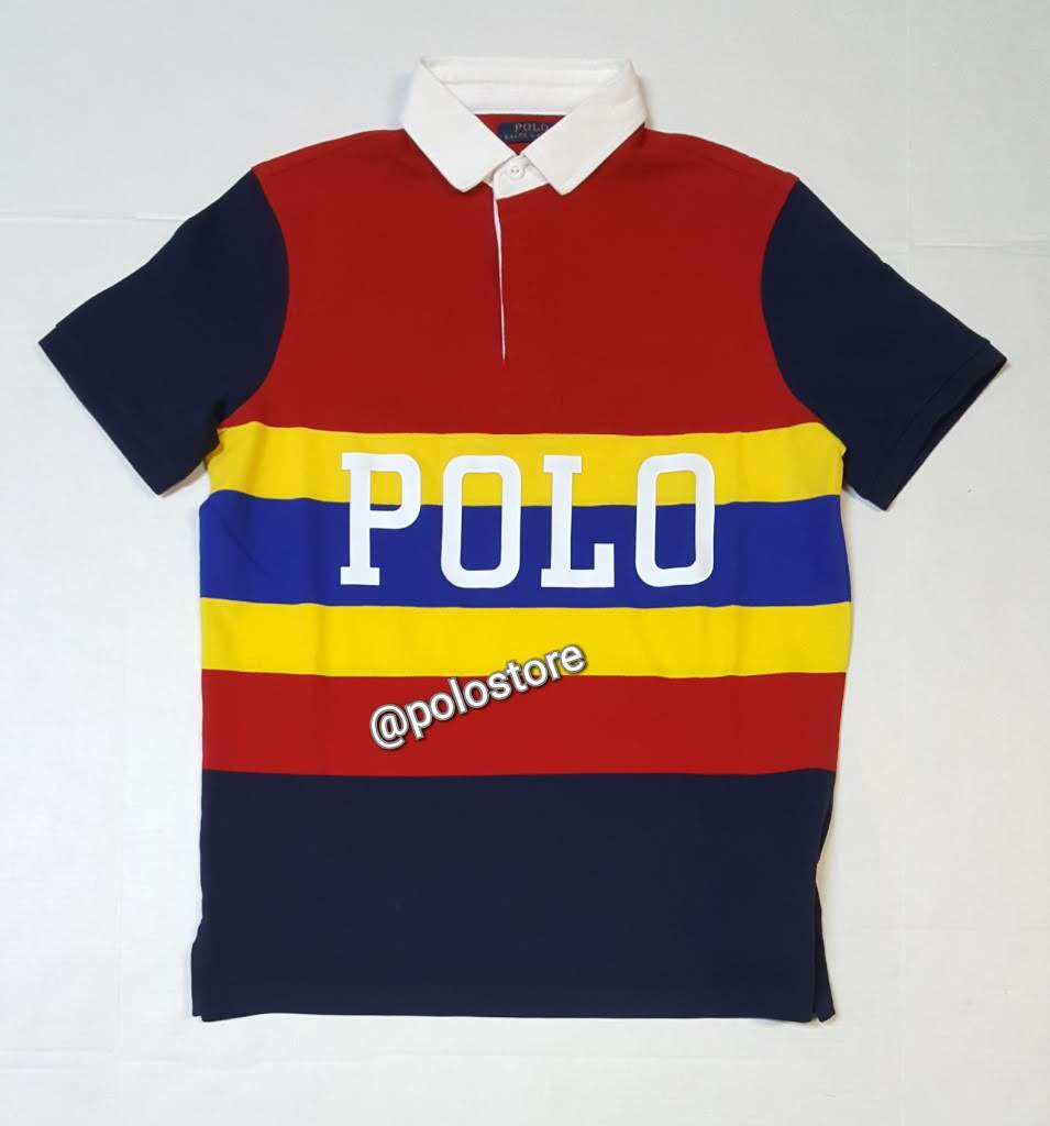 Nwt Polo Ralph Lauren Polo Red/Navy Spellout Classic Fit Polo
