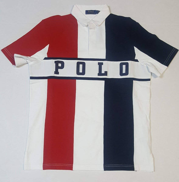 Nwt Polo Ralph Lauren Red/White/Blue Spellout Polo - Unique Style