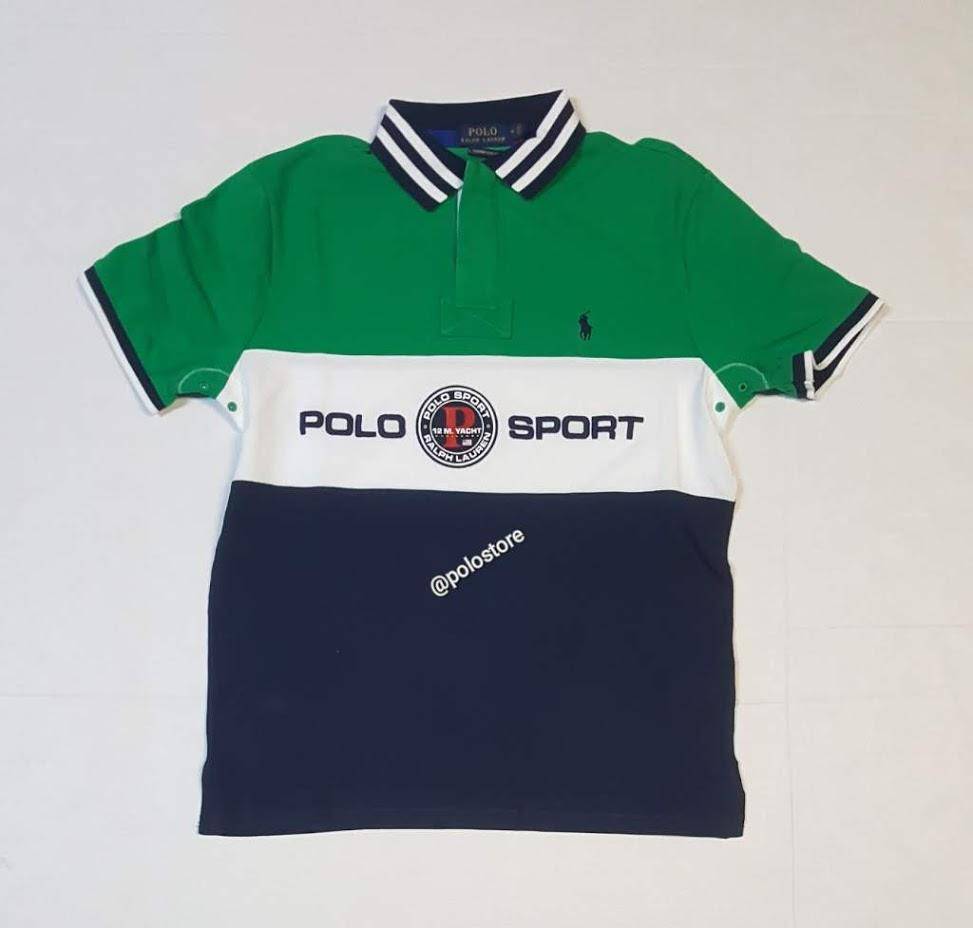 Nwt Polo Ralph Lauren Royal Blue/Green 12M P Yacht Compass Custom Slim Fit Polo