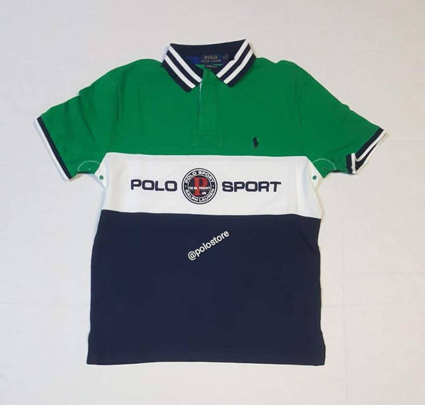 Nwt Polo Ralph Lauren Royal Blue/Green 12M P Yacht Compass Custom Slim Fit Polo - Unique Style
