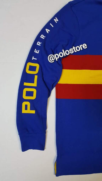 Nwt Polo Ralph Lauren Royal Blue Polo Terrain Sportsman Patch Rugby - Unique Style