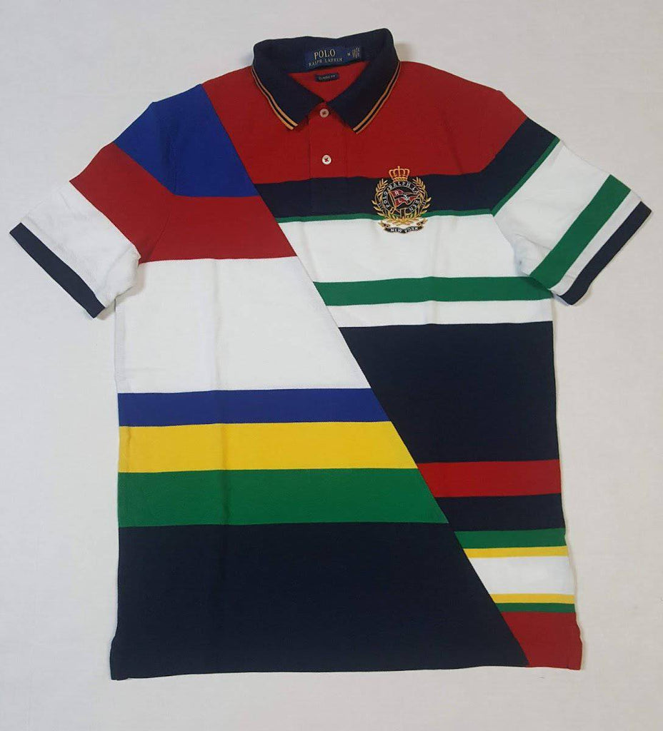 Nwt Polo Ralph Lauren Stripe Crest Classic Fit Polo