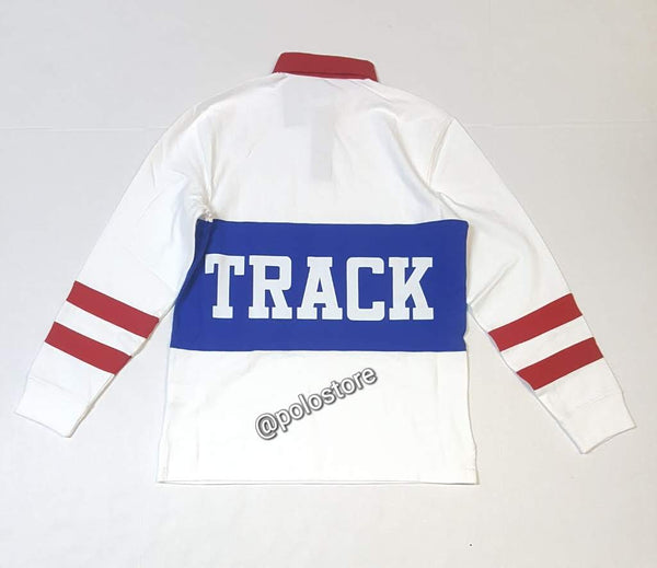 Nwt Polo Ralph Lauren White/Red/Royal Polo Track Classic Fit Rugby - Unique Style