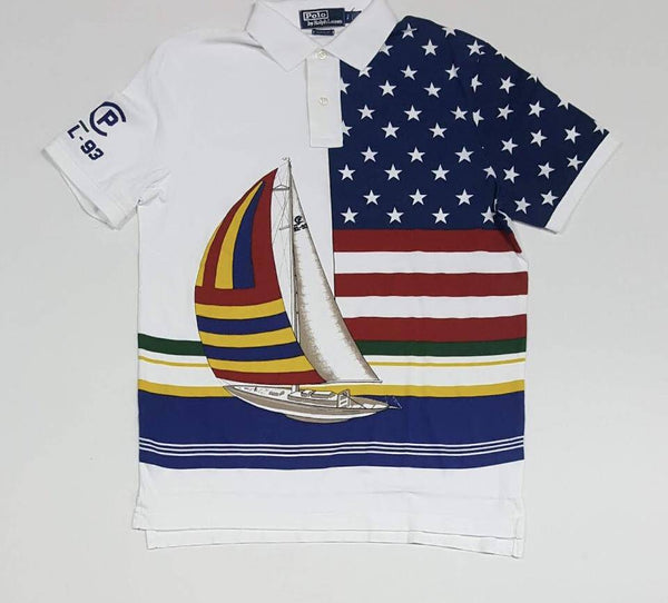 Nwt Polo Ralph Lauren White Sailboat Cp-93 Classic fit Polo - Unique Style