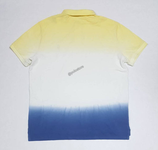 Nwt Polo Ralph Lauren Yellow/Blue Tie Dye Custom Slim Fit Polo - Unique Style