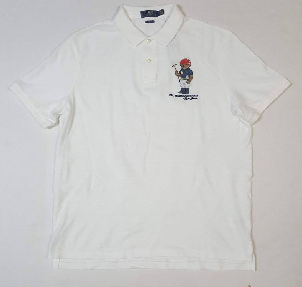 Nwt Polo Ralph White Teddy Golf Bear Classic Fit Polo