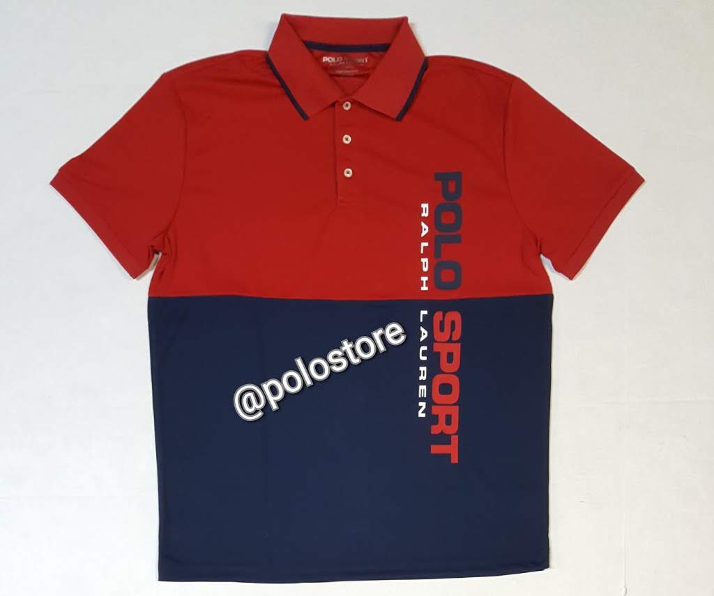 Nwt Polo Sport Active Red/Navy Performance Polo