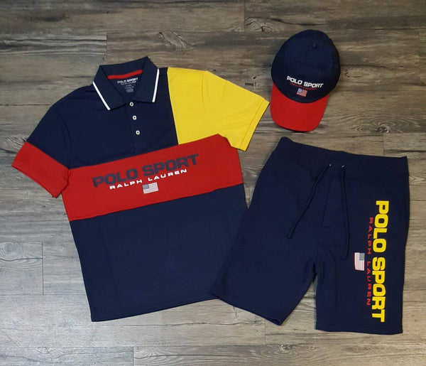 Nwt Polo Sport Navy/Red/Yellow Spellout Polo - Unique Style
