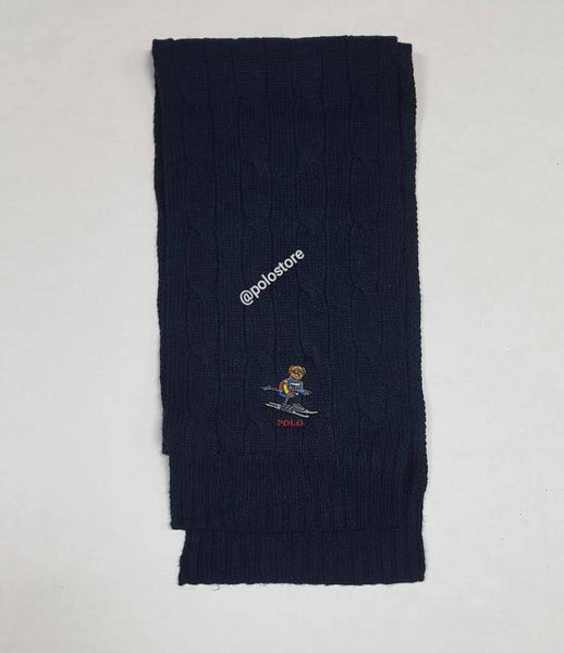 Nwt Polo Ralph Lauren Navy Ski Bear Scarf - Unique Style