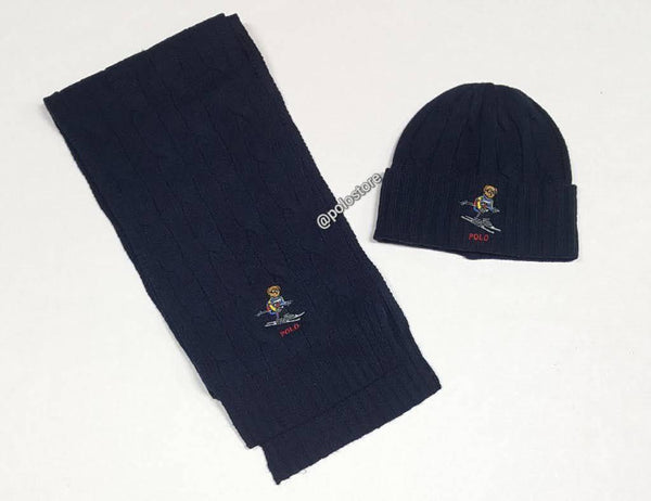 Nwt Polo Ralph Lauren Navy Ski Bear Scarf - Unique Style
