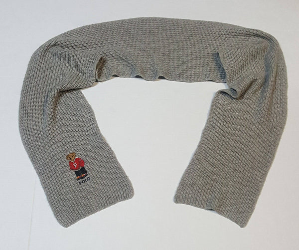 Polo Ralph Lauren Grey "P" Bear Scarf - Unique Style